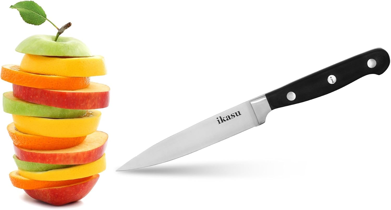 ikasu 高碳不锈钢刀 | 超锋利边缘厨房刀,坚固耐用全柄刀片手工抛光